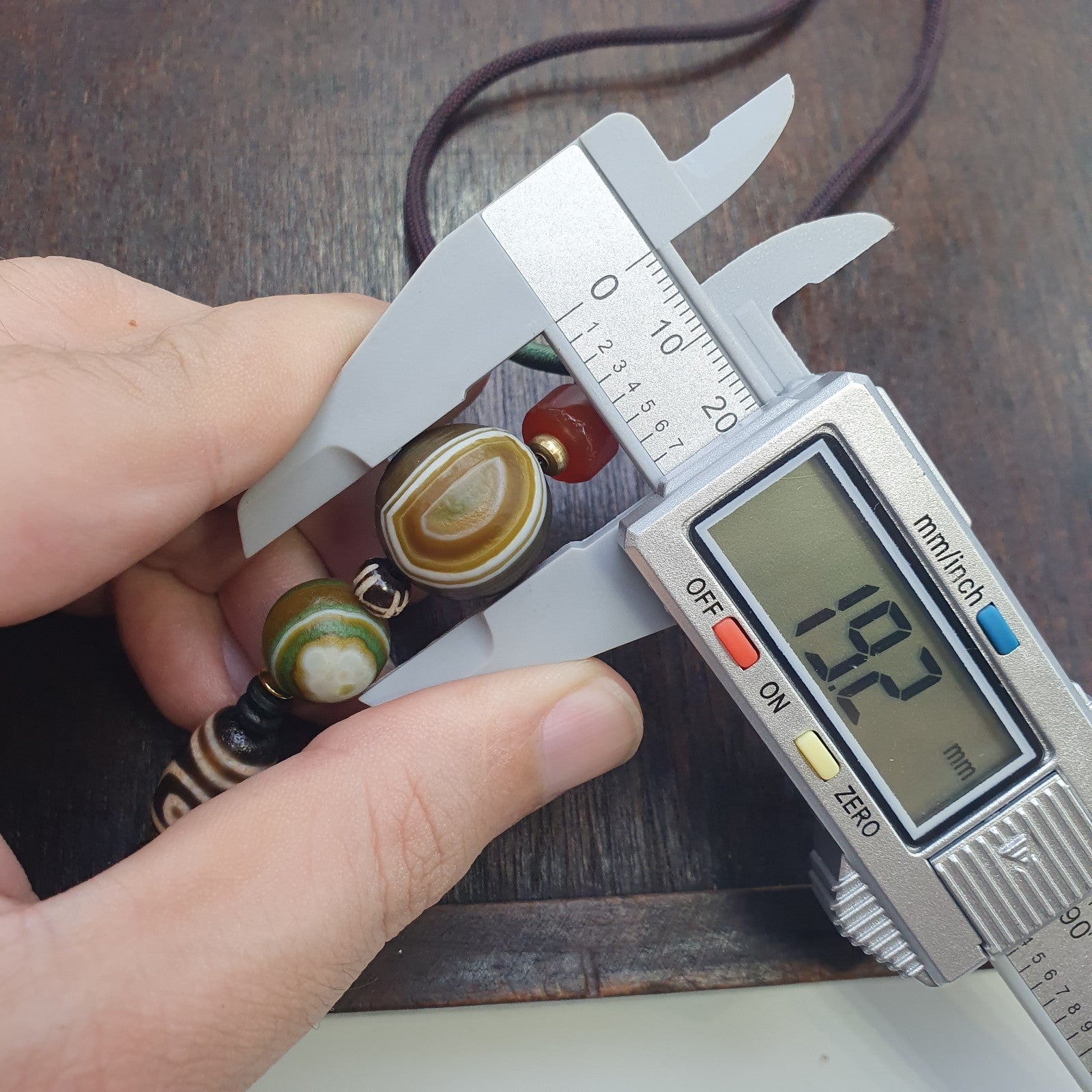 Natural Mongolia Gobi Eyes Agate & Tibetan Dzi Agate Carnelian Bead Necklace