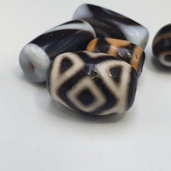 Lot 5 Tibetan dzi bead old amulet Agate Vintage Tibet pendant Necklace