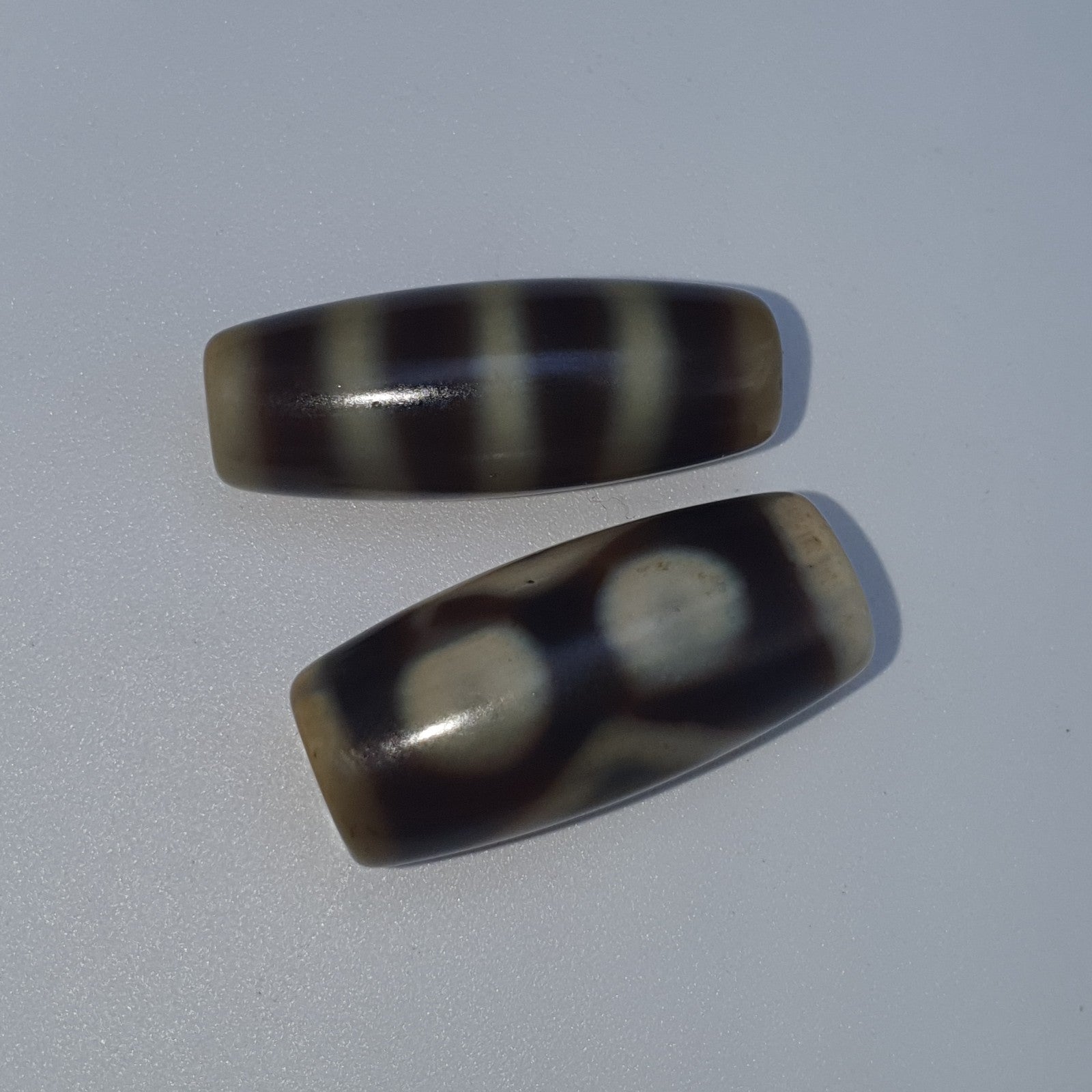 Lot 2 Tibetan dzi bead old amulet Agate Vintage Tibet pendant Necklace