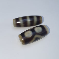 Lot 2 Tibetan dzi bead old amulet Agate Vintage Tibet pendant Necklace