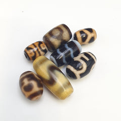 Lot 7 Tibetan dzi bead old amulet Agate Vintage Tibet pendant Necklace