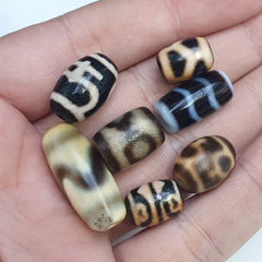 Lot 7 Tibetan dzi bead old amulet Agate Vintage Tibet pendant Necklace