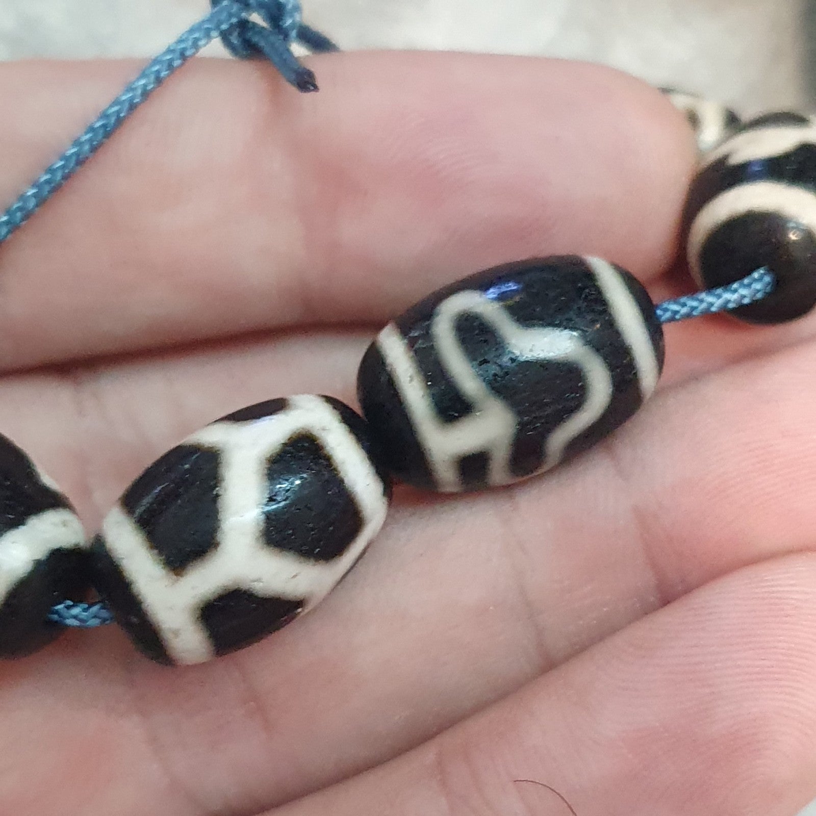 Lot 5 Tibetan dzi bead old amulet Agate Vintage Tibet pendant Necklace