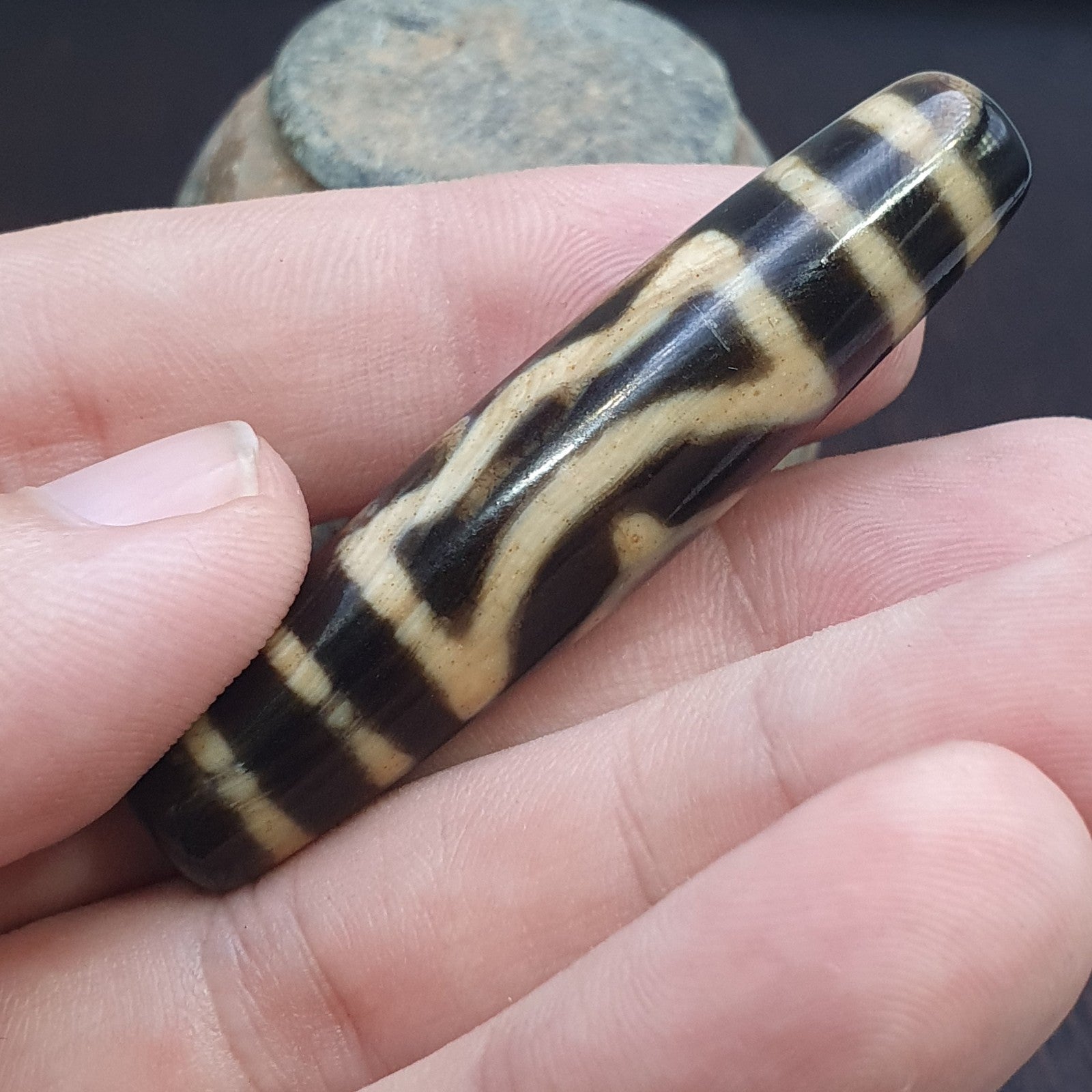 3 eyes vintage old himalayan indo tibetan rare patterns eye dzi amulet beads