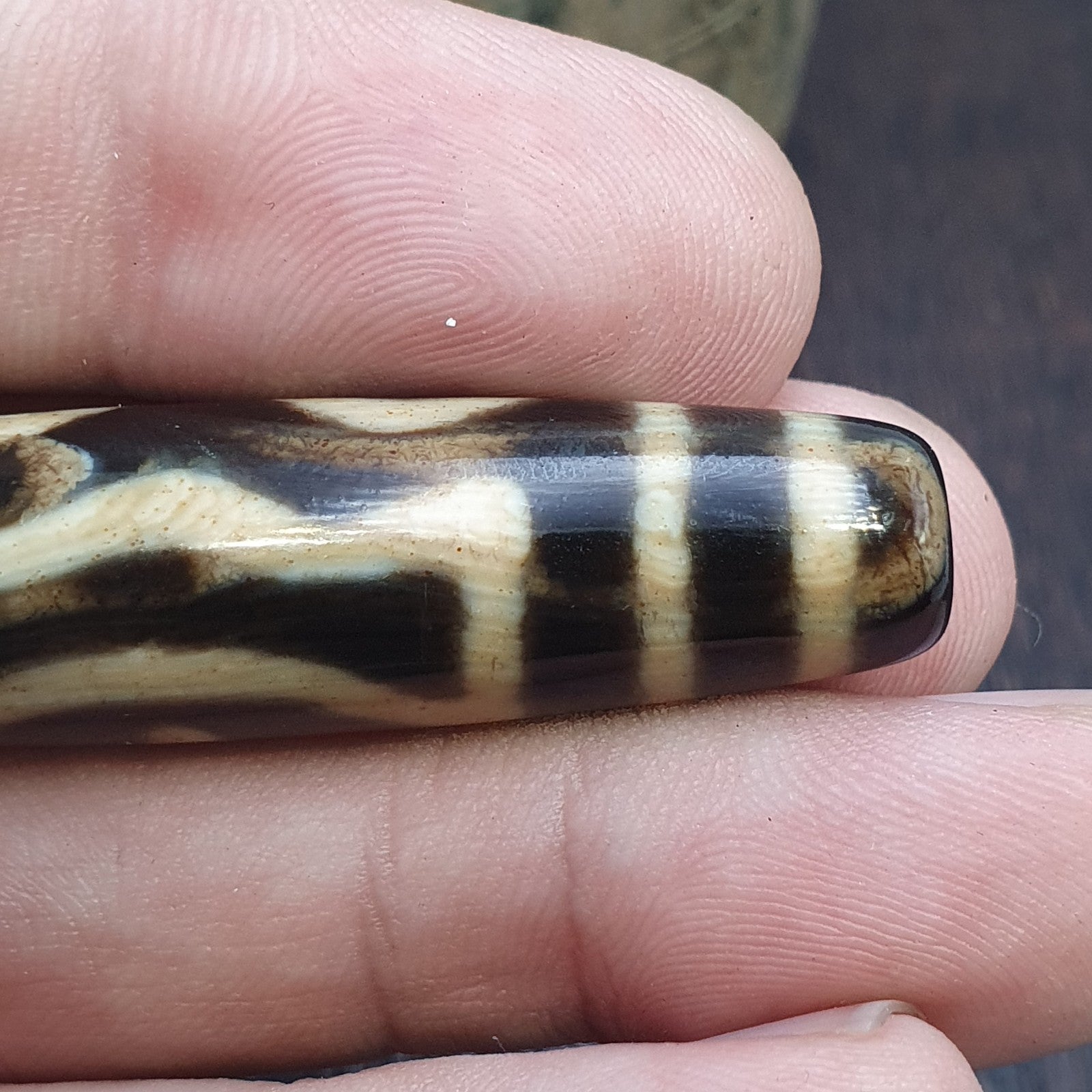 3 eyes vintage old himalayan indo tibetan rare patterns eye dzi amulet beads