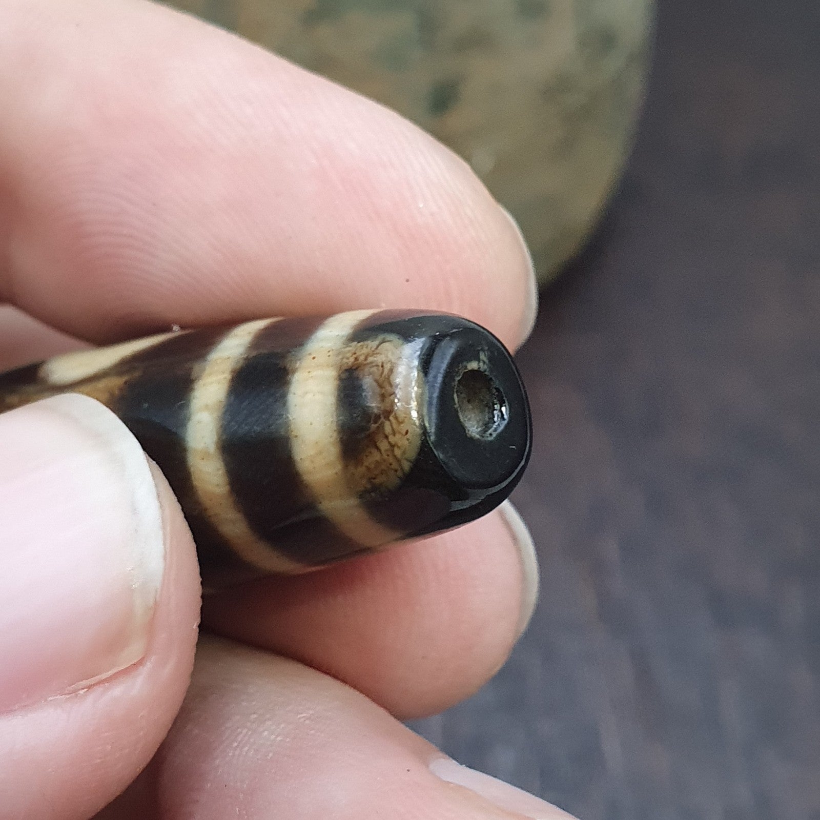 3 eyes vintage old himalayan indo tibetan rare patterns eye dzi amulet beads