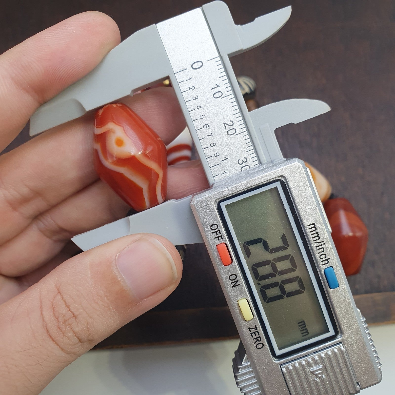 OLd Himalayan Tibetan red agate carnelian beads unique pattern necklace