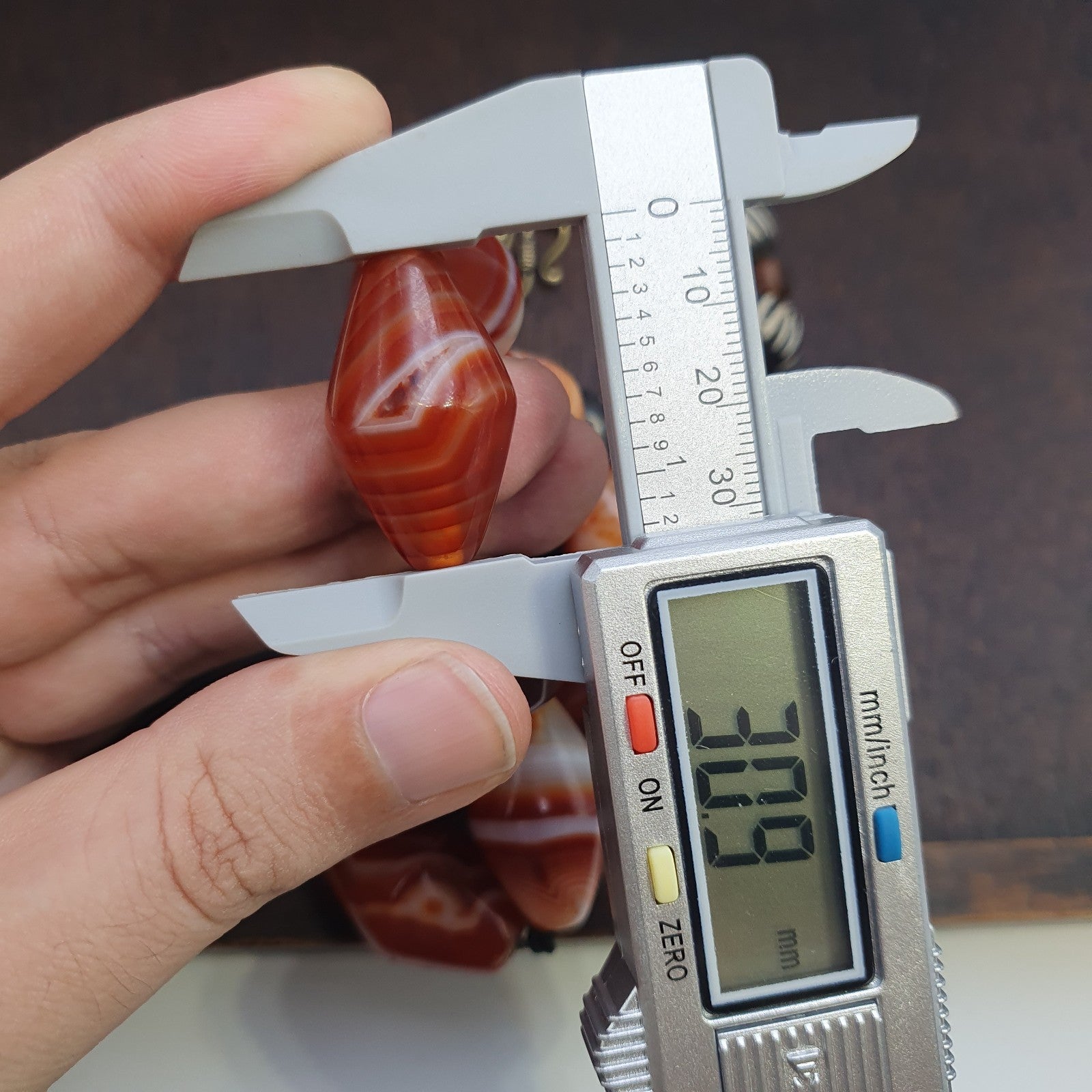 OLd Himalayan Tibetan red agate carnelian beads unique pattern necklace