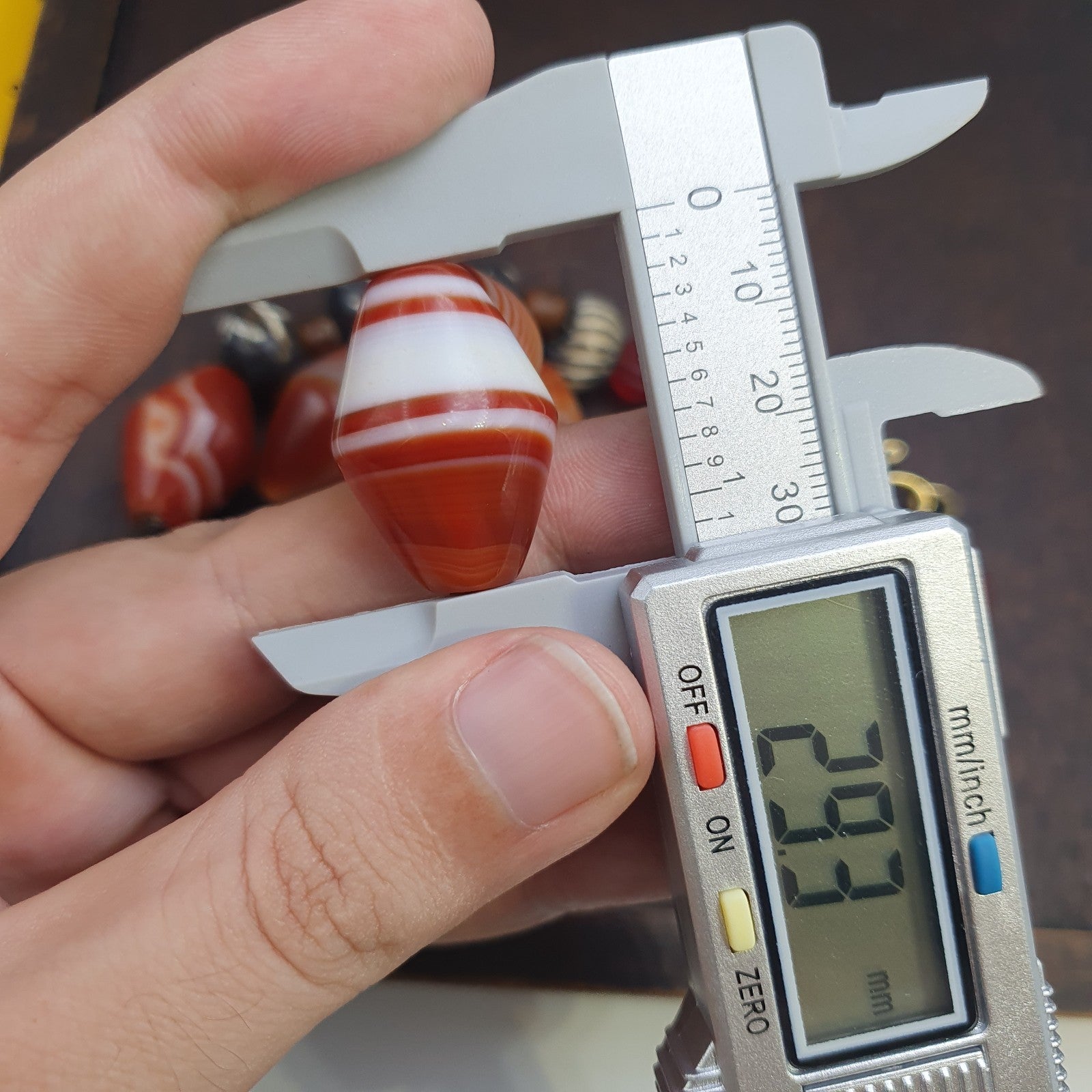 OLd Himalayan Tibetan red agate carnelian beads unique pattern necklace