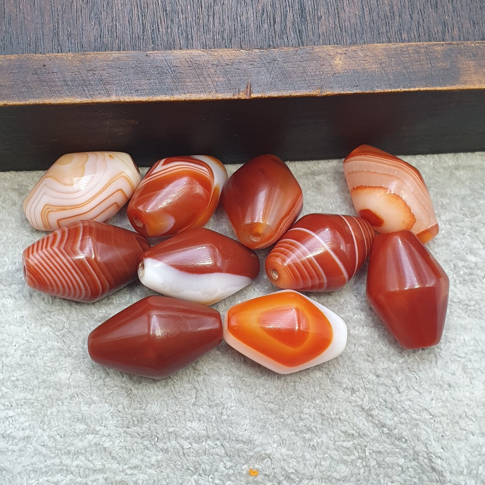 Himalayan red agate Beads Lot – Tibetan carnelian beads, Eye Agate Beads