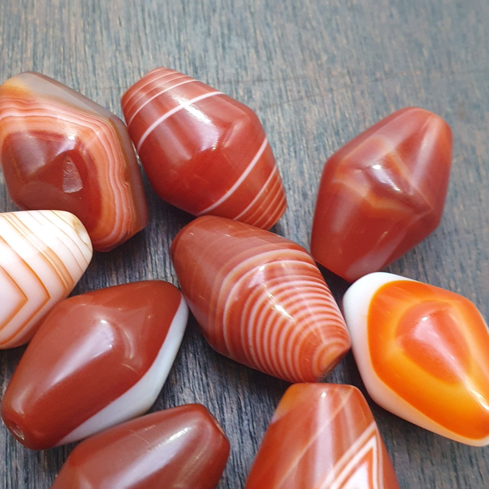 Himalayan red agate Beads Lot – Tibetan carnelian beads, Eye Agate Beads