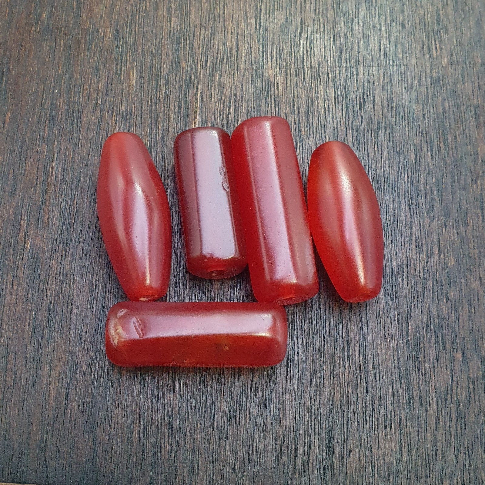 Lot 5 antique red agate himalayan tibetan agate carnelian beads