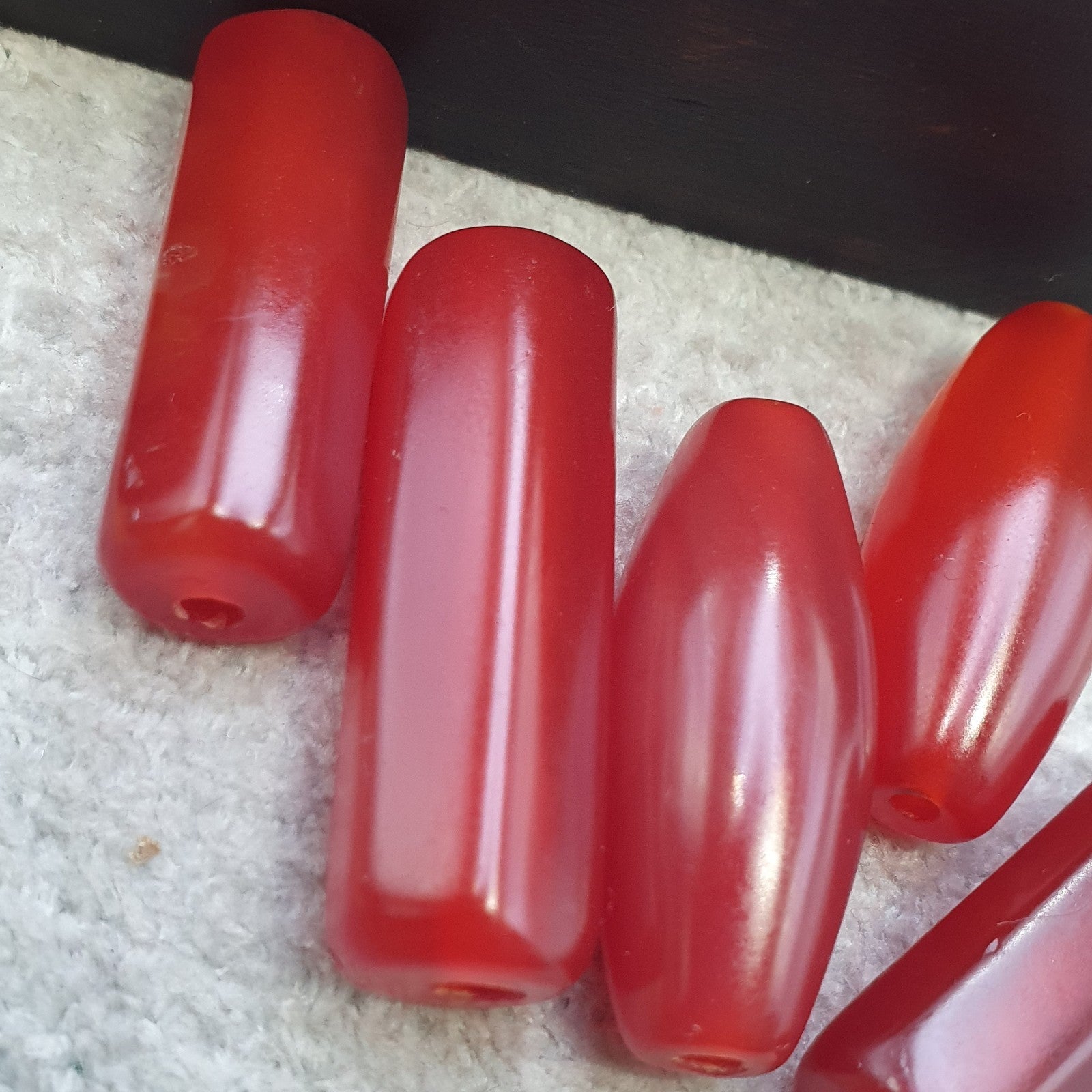 Lot 5 antique red agate himalayan tibetan agate carnelian beads