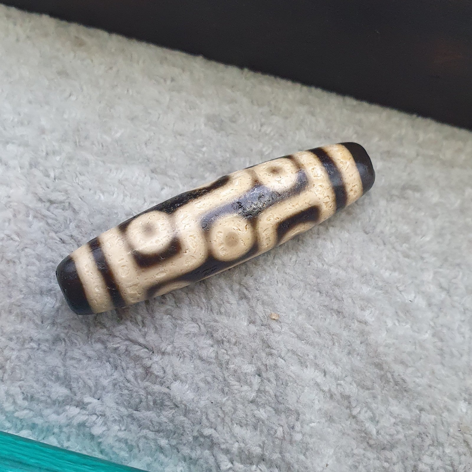 9 Eyes Pattern Black Tibetan Agate Dzi  Bead Amulet Necklace