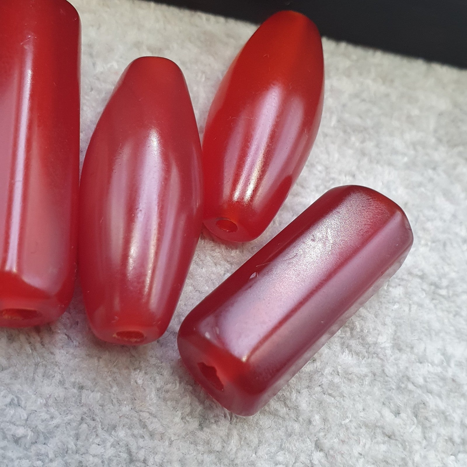 Lot 5 antique red agate himalayan tibetan agate carnelian beads