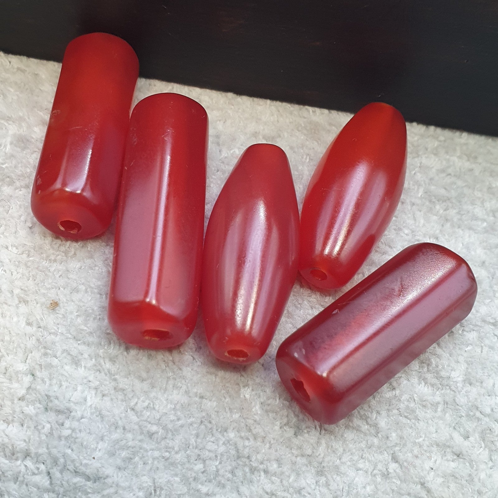 Lot 5 antique red agate himalayan tibetan agate carnelian beads
