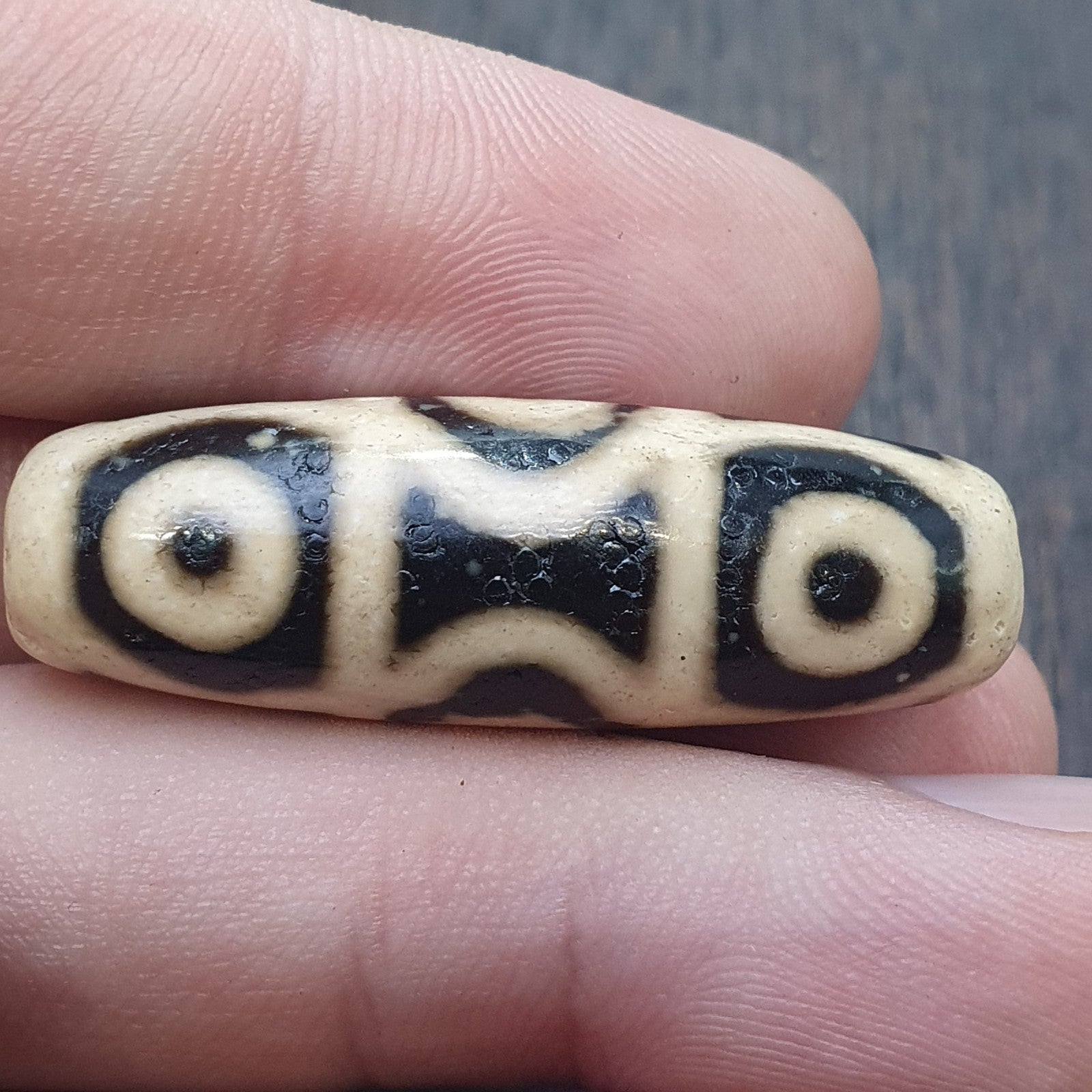 8 Eyes Pattern Black Tibetan Agate Dzi  Bead Amulet Necklace