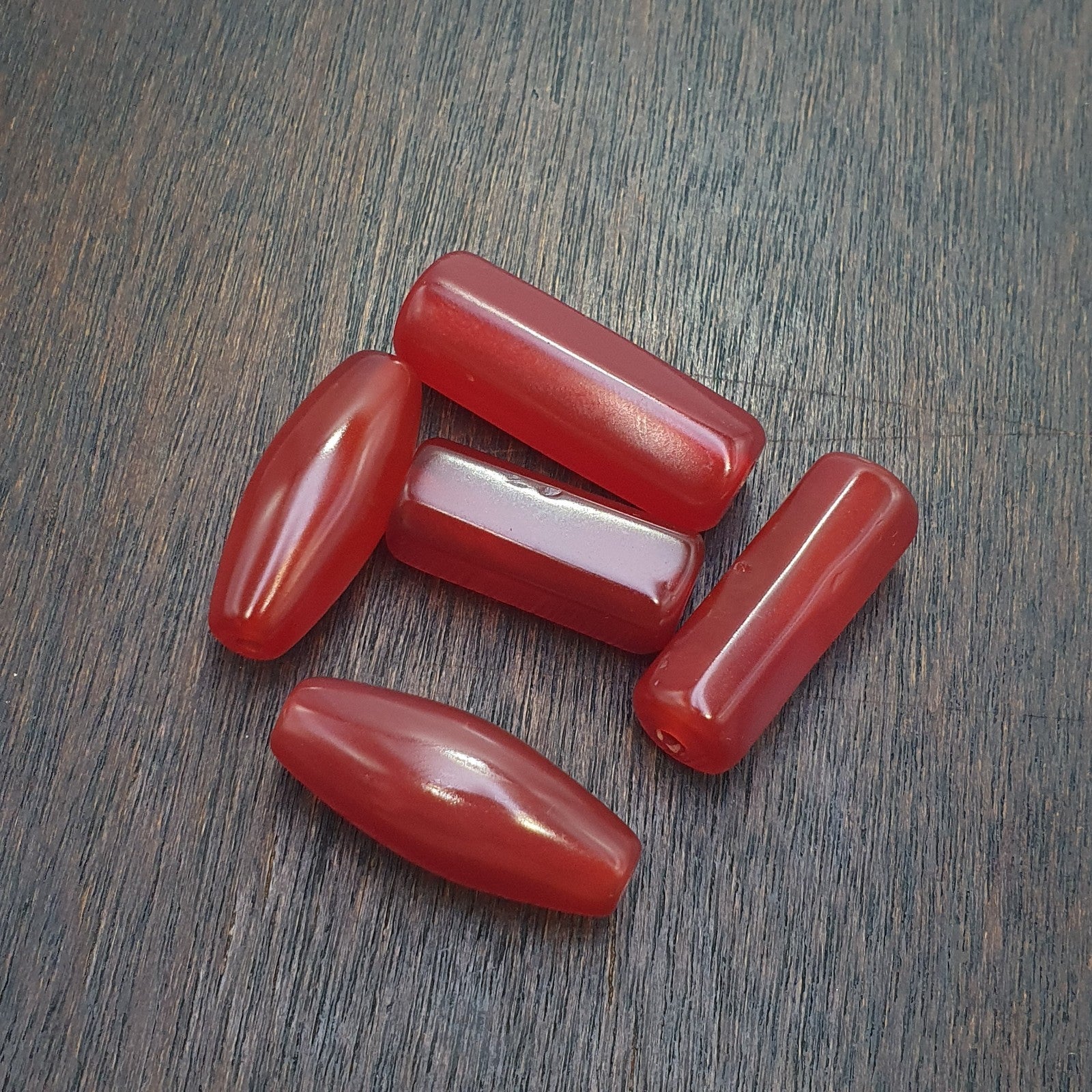 Lot 5 antique red agate himalayan tibetan agate carnelian beads