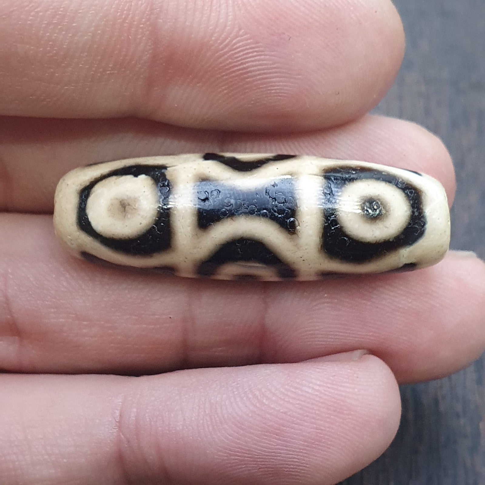 8 Eyes Pattern Black Tibetan Agate Dzi  Bead Amulet Necklace