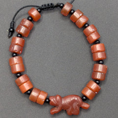 Vintage Carnelian Animal Figurine Bracelet with Carnelian Beads