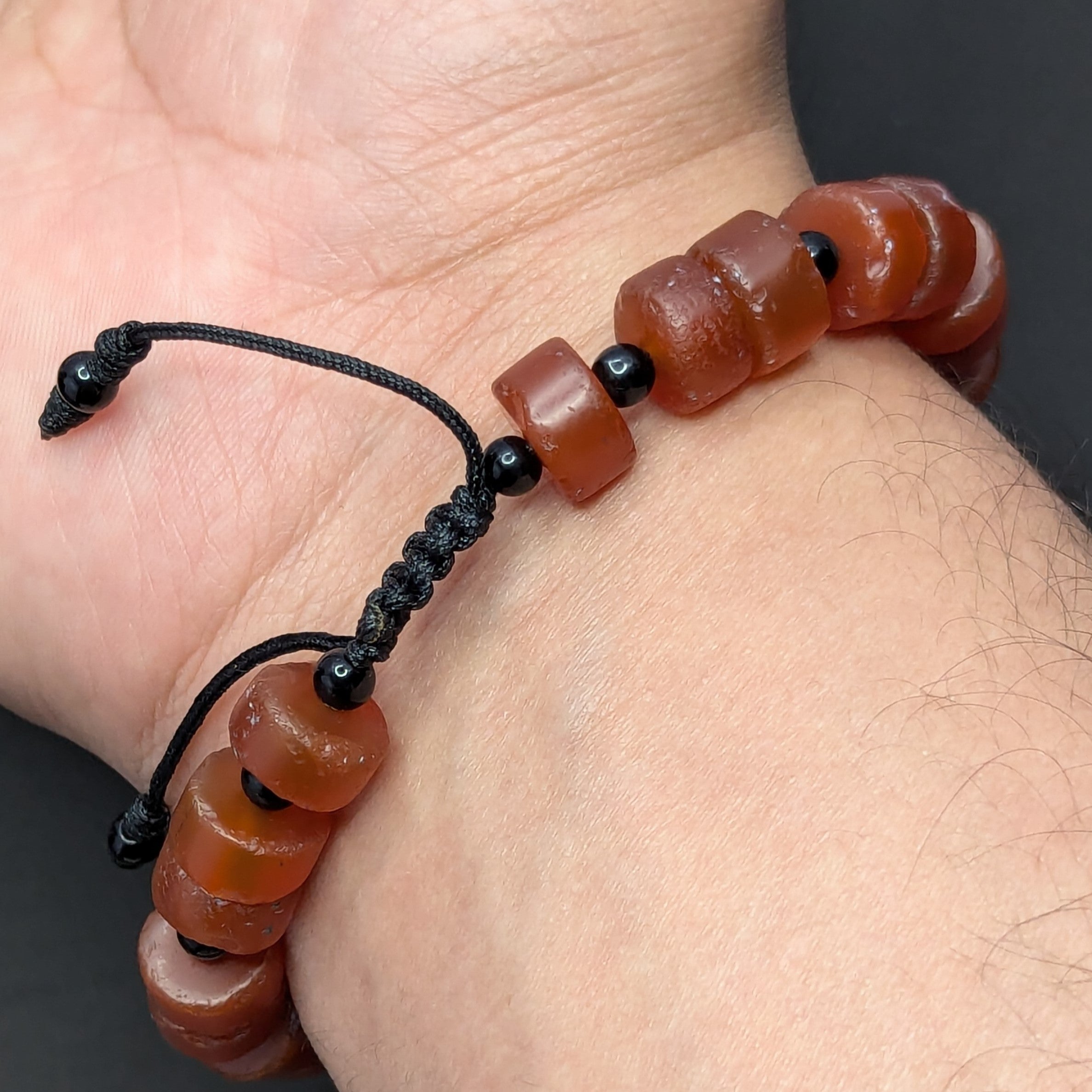 Vintage Carnelian Animal Figurine Bracelet with Carnelian Beads
