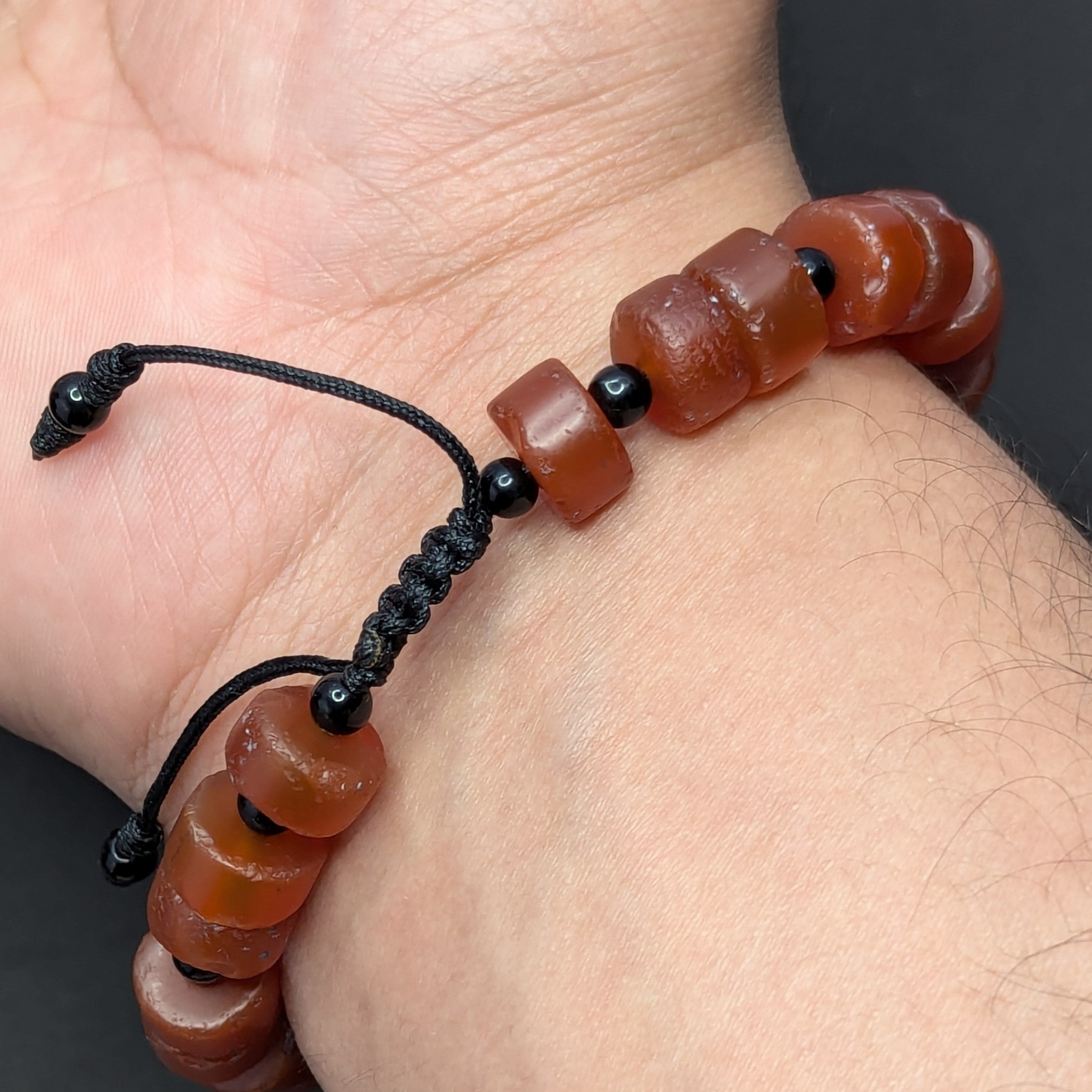 Vintage Carnelian Animal Figurine Bracelet with Carnelian Beads