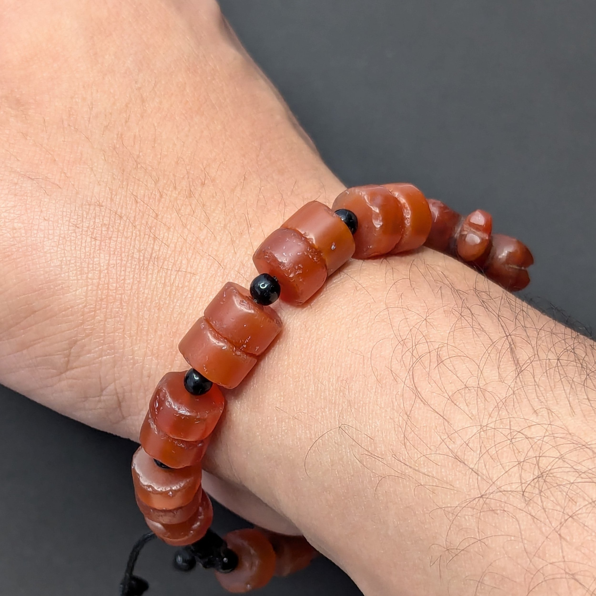 Vintage Carnelian Animal Figurine Bracelet with Carnelian Beads