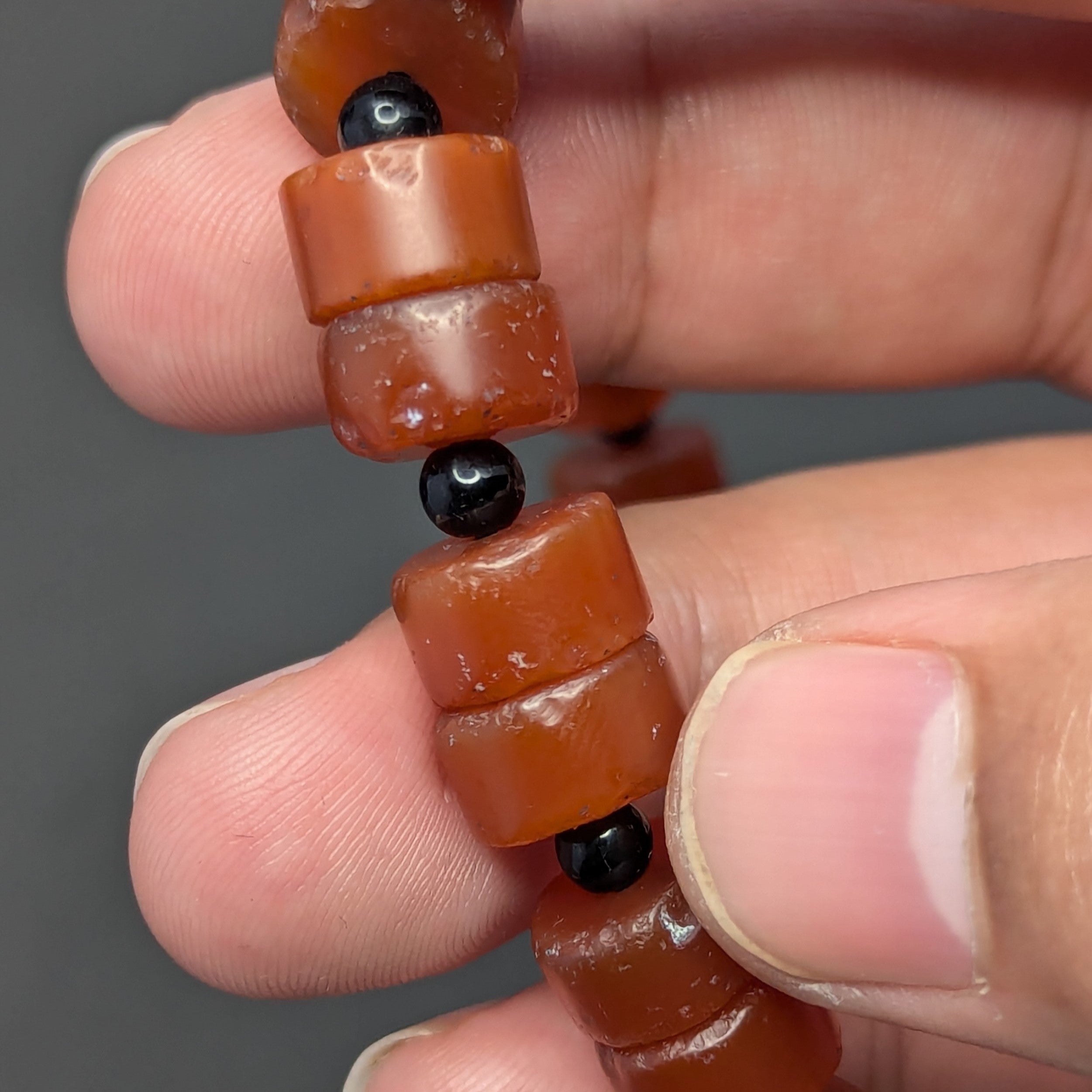 Vintage Carnelian Animal Figurine Bracelet with Carnelian Beads