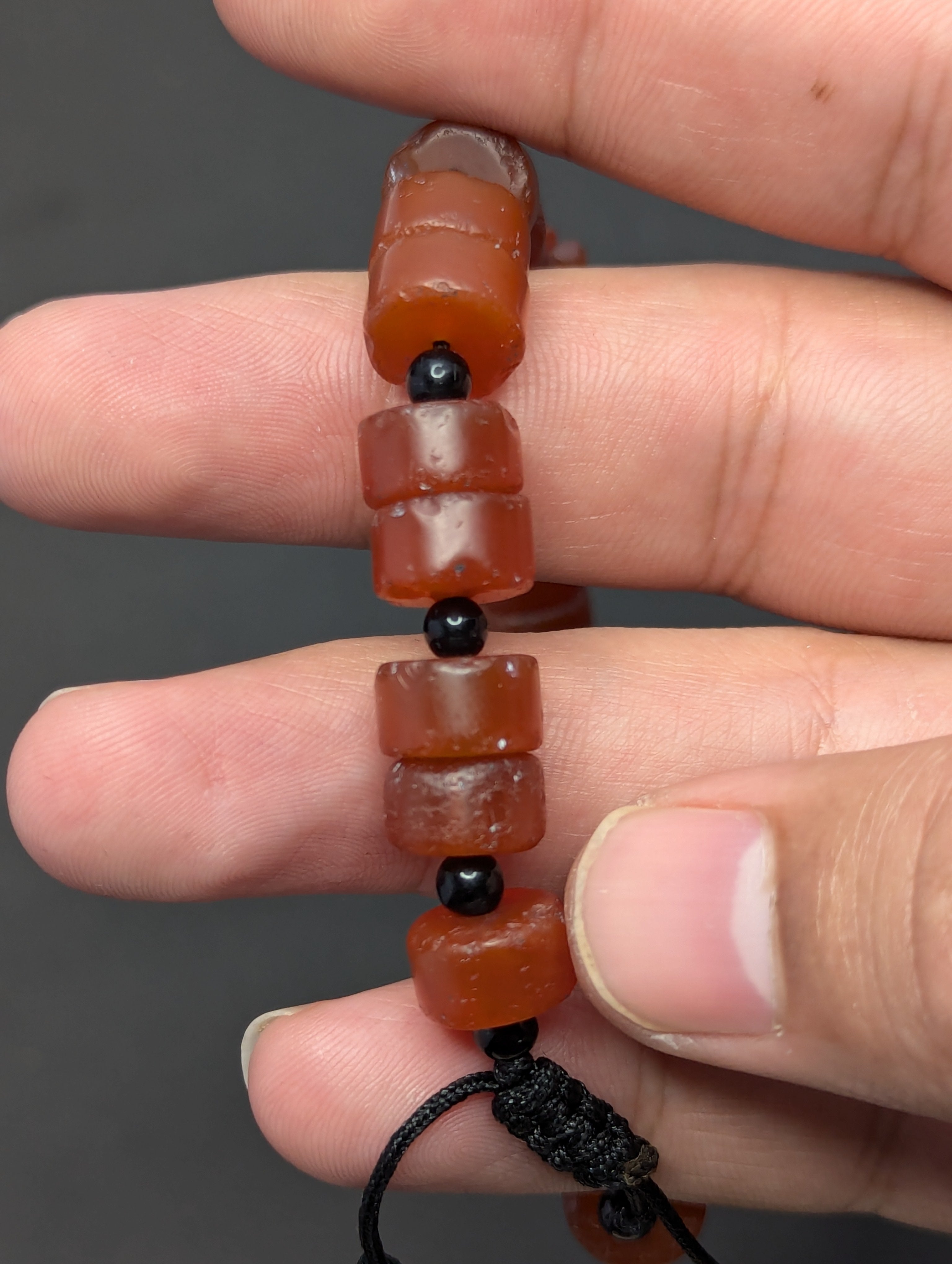 Vintage Carnelian Animal Figurine Bracelet with Carnelian Beads