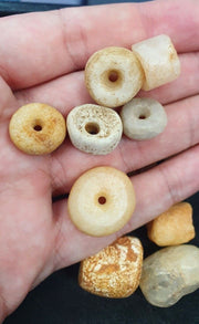 Lot of 30 ancient  agate beads and crystal beads  2500 bc-300 ad,