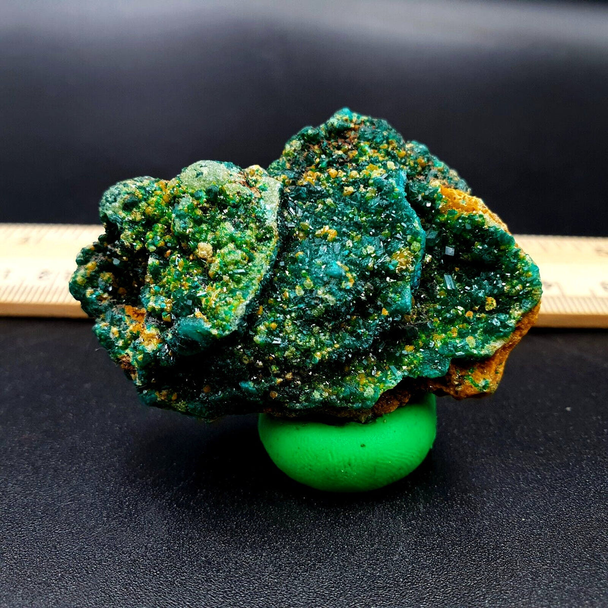 Natural dioptase rare crystal emerald green color specimen 37.8 grams  congo
