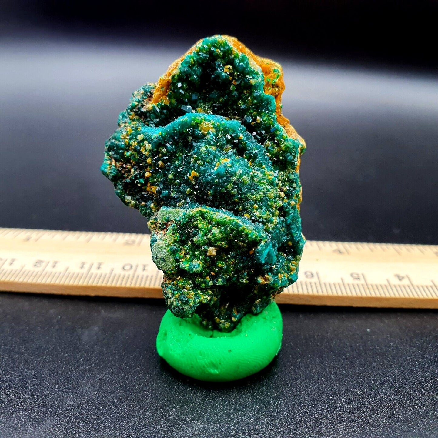 Natural dioptase rare crystal emerald green color specimen 37.8 grams  congo