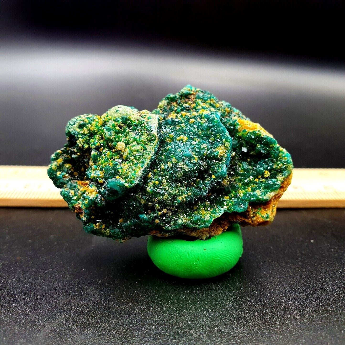 Natural dioptase rare crystal emerald green color specimen 37.8 grams  congo