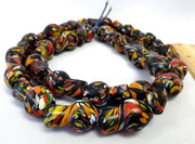 Vintage Trade Beads, Bottle-Shaped Strand Necklace, Ethnic Multi-Color, Approx 27 Pieces, Full-Length Historic