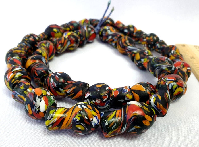 Vintage Trade Beads Very Unique Bottle Shape Beaded Strand Necklace