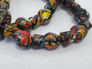 Vintage Trade Beads, Bottle-Shaped Strand Necklace, Ethnic Multi-Color, Approx 27 Pieces, Full-Length Historic