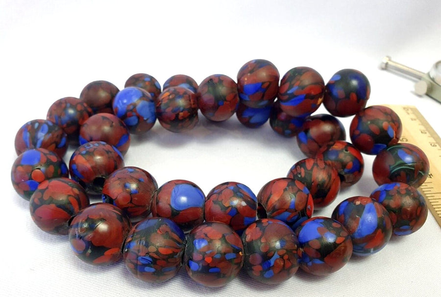 East Oasis Vintage Trade Beads Unique Colour Beaded Strand Necklace, 20mm Multicolour Beads