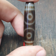 Vintage himalayan indo tibetan 3 eyes patterns dzi amulet bead