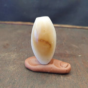 Ancient Himalayan Agate Bead: Brown & White Crystal, 42mm