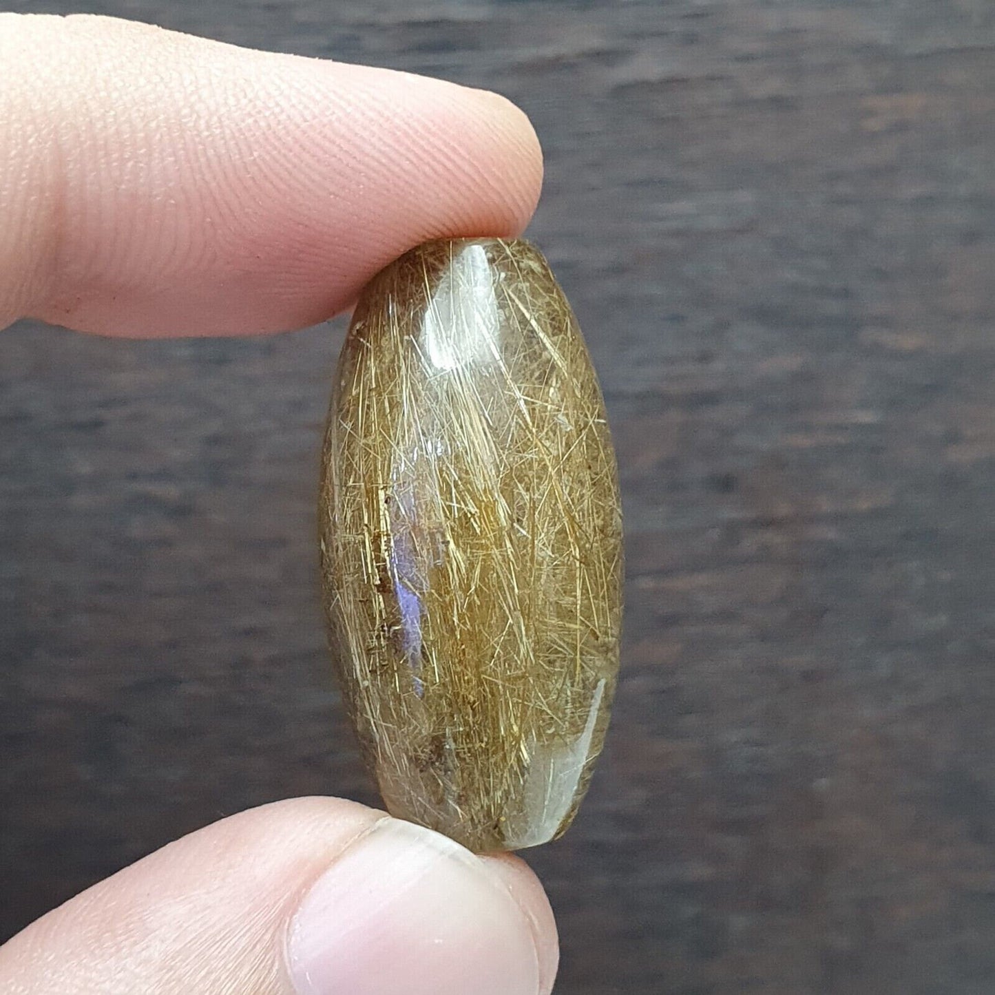 Golden Rutilated Quartz Bead: No Hole