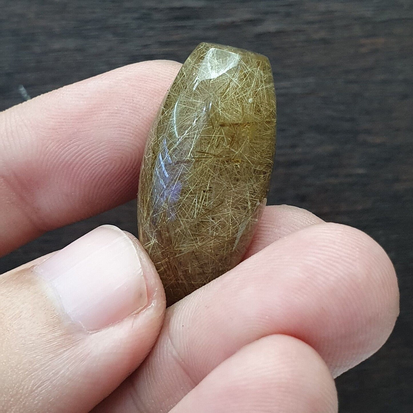 Golden Rutilated Quartz Bead: No Hole