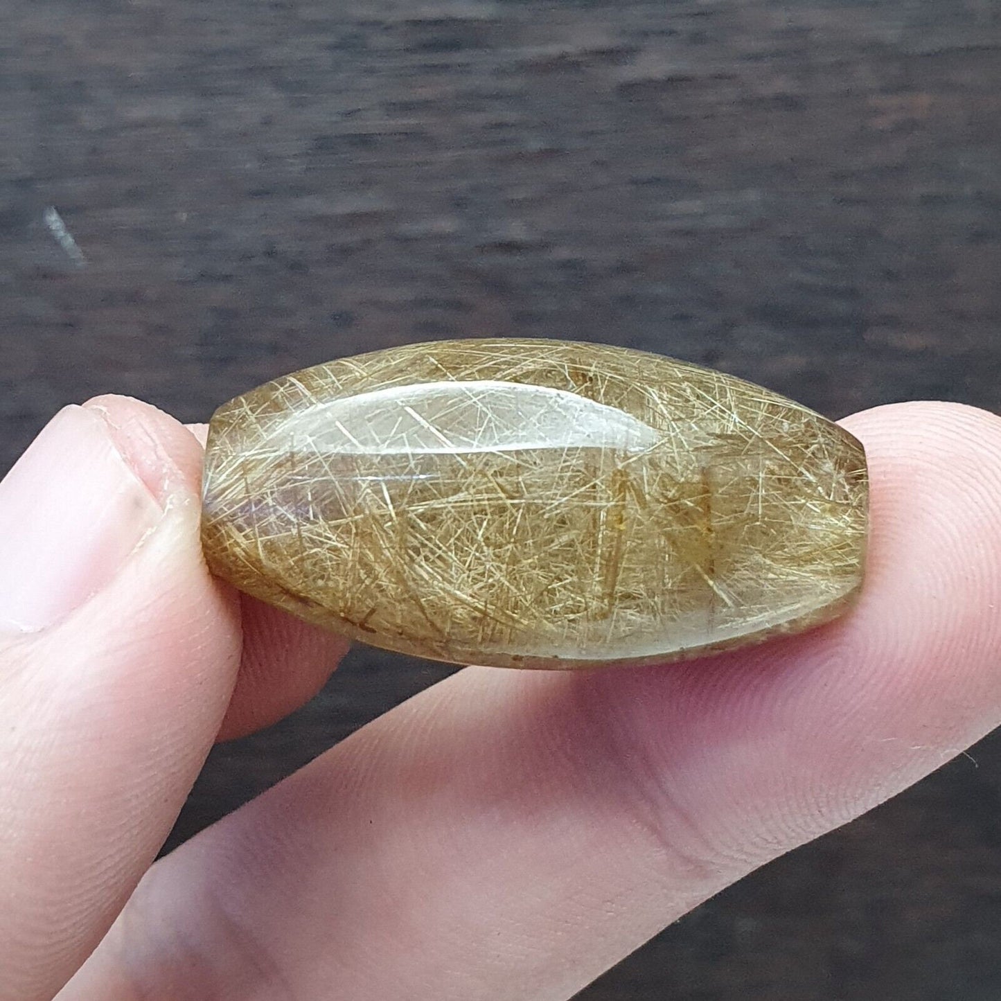Golden Rutilated Quartz Bead: No Hole