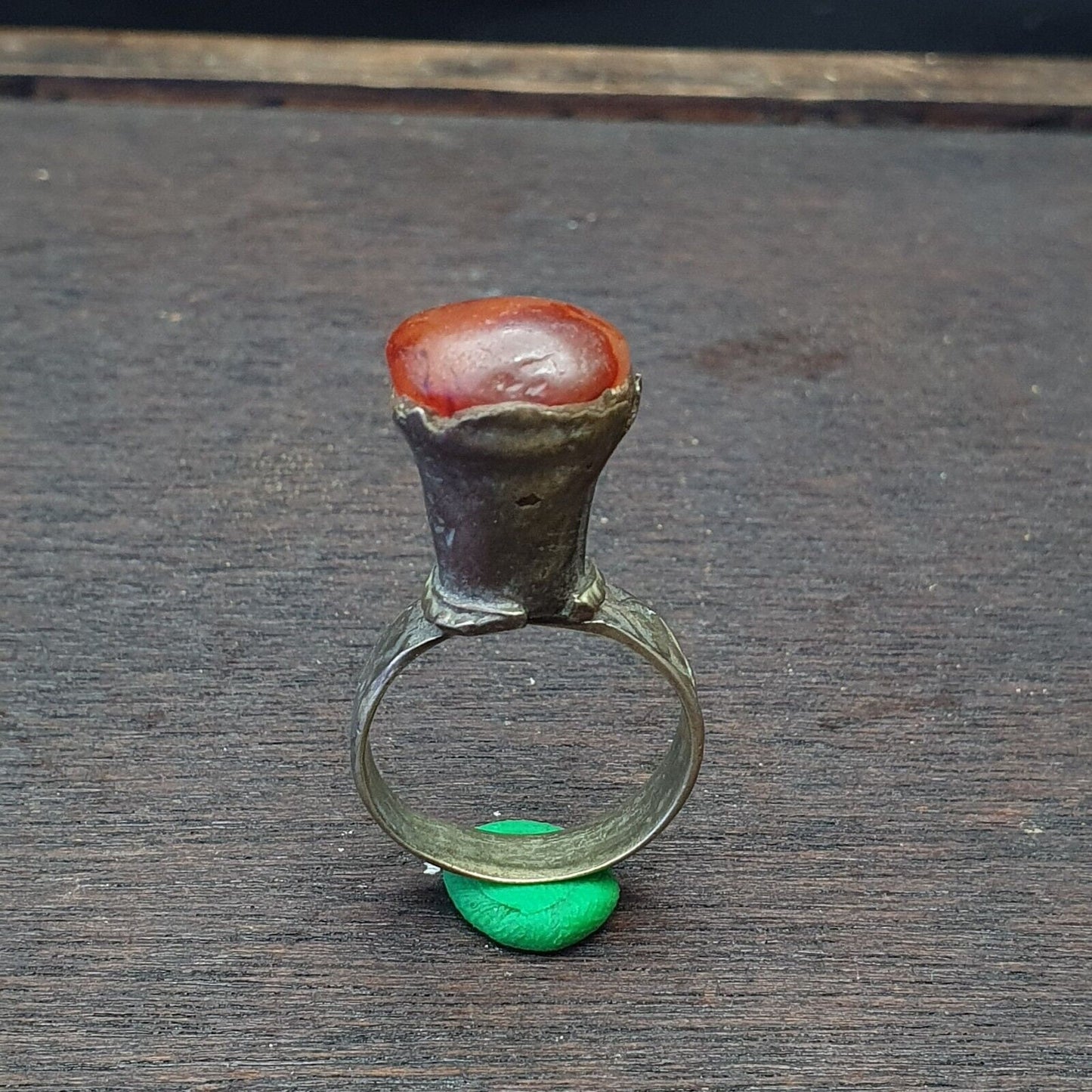 Antique vintage near eastern ring with agate center stone turkish empire eraGift