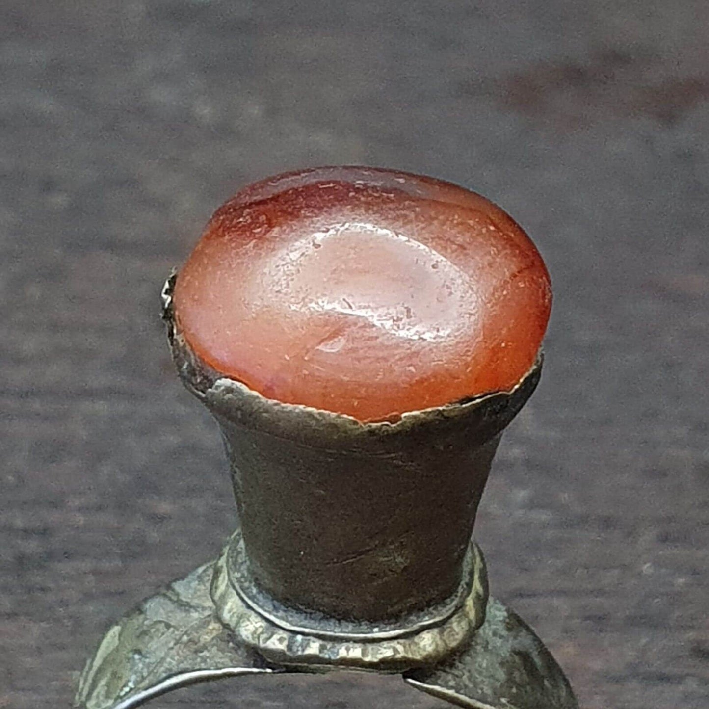 Antique vintage near eastern ring with agate center stone turkish empire eraGift