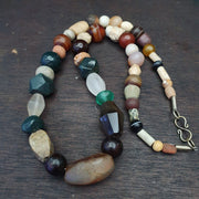 Antique ancient himalayan and african beads strand necklace #nc130 .