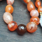 Antique himalayan african afghan carnelian agate old bead necklace
