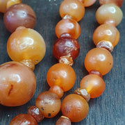 Lot of old ancient persian carnelian beads agate jewelry 1000+ years old