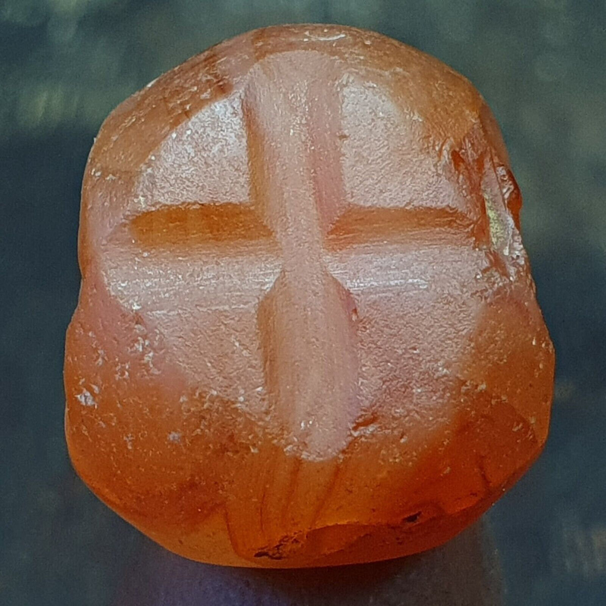 Genuine Ancient Agate Stamp Seal Intaglio Signet,sassanian Engraved Pendant Bead