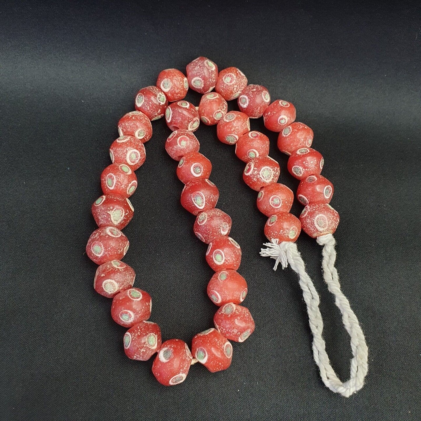 Vintage old african eye glass antique beads 15.5mmGift