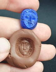 East Oasis Ancient Persian Lapis Stamp Seal - Pahlavi Script Afghan Artifact